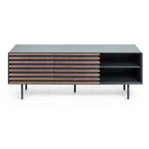 Čierny TV stolík v dekore orecha 162x58x45 cm Kesia – Kave Home