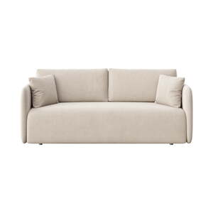 Béžová zamatová rozkladacia pohovka 220 cm Chaum – Rodier