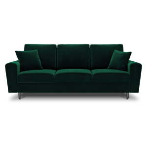 Zelená zamatová rozkladacia/s úložným priestorom pohovka 235 cm Kyoto – Cosmopolitan Design