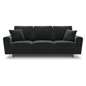 Tmavosivá zamatová rozkladacia/s úložným priestorom pohovka 235 cm Kyoto – Cosmopolitan Design