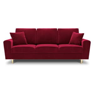 Červená zamatová rozkladacia/s úložným priestorom pohovka 235 cm Kyoto – Cosmopolitan Design