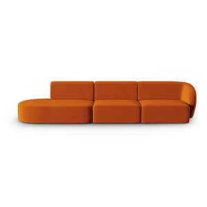 Terakotová zamatová pohovka pravý roh 311 cm Paolo – Milo Casa