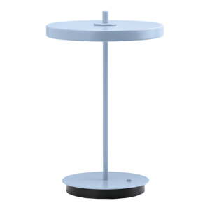 Svetlomodrá kovová LED stolová lampa s kovovým tienidlom (výška 31 cm) Asteria Move – UMAGE