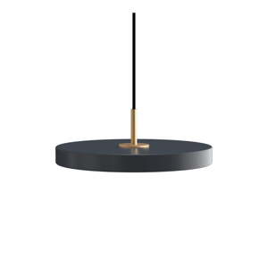 Antracitové kovové LED stmievateľné závesné svietidlo s kovovým tienidlom ø 31 cm Asteria Plus – UMAGE