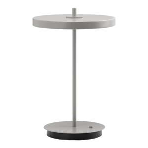 Svetlosivá kovová LED stolová lampa s kovovým tienidlom (výška 31 cm) Asteria Move – UMAGE