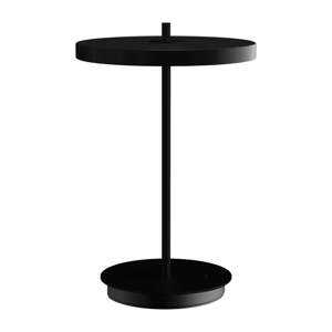 Čierna kovová LED stolová lampa s kovovým tienidlom (výška 31 cm) Asteria Move – UMAGE