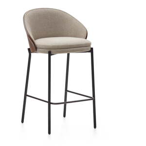 Hnedá/béžová barová stolička (výška sedadla 65 cm) Eamy – Kave Home