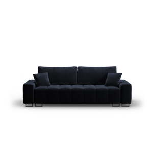 Tmavomodrá zamatová rozkladacia/s úložným priestorom pohovka 250 cm Wicklow – Cosmopolitan Design