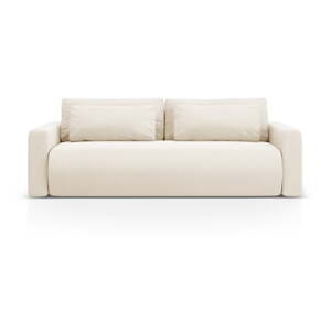 Béžová zamatová rozkladacia/s úložným priestorom pohovka 238 cm Belfast – Cosmopolitan Design