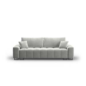 Svetlosivá zamatová rozkladacia/s úložným priestorom pohovka 250 cm Wicklow – Cosmopolitan Design
