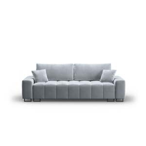 Svetlomodrá zamatová rozkladacia/s úložným priestorom pohovka 250 cm Wicklow – Cosmopolitan Design