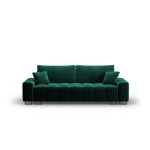 Zelená zamatová rozkladacia/s úložným priestorom pohovka 250 cm Wicklow – Cosmopolitan Design