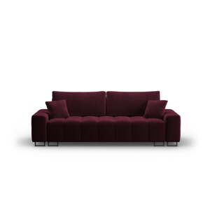 Vínovočervená zamatová rozkladacia/s úložným priestorom pohovka 250 cm Wicklow – Cosmopolitan Design