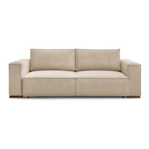 Svetlohnedá menčestrová rozkladacia/s úložným priestorom pohovka 244 cm Chelsea – Bobochic Paris