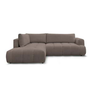 Taupe rozkladacia/s úložným priestorom rohová pohovka (ľavý roh/do L) Fuji – Bobochic Paris