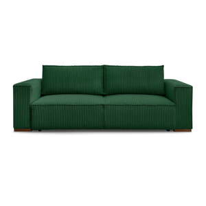 Zelená menčestrová rozkladacia/s úložným priestorom pohovka 244 cm Chelsea – Bobochic Paris