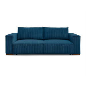 Modrá menčestrová rozkladacia/s úložným priestorom pohovka 244 cm Chelsea – Bobochic Paris