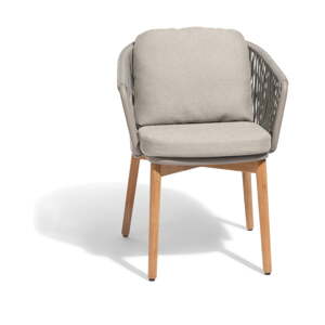 Taupe drevená/kovová záhradná stolička Newport – Diphano