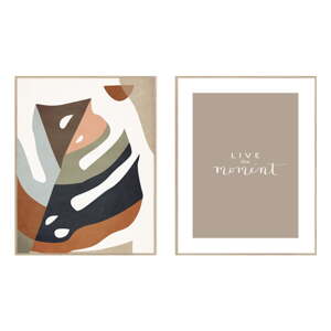 Obrazy v súprave 2 ks 30x40 cm Live the Moment – knor