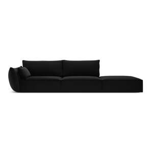Čierna zamatová pohovka ľavý roh 264 cm Vanda – Mazzini Sofas