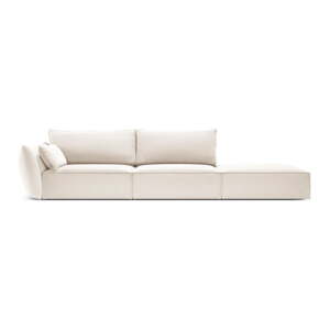 Béžová zamatová pohovka ľavý roh 264 cm Vanda – Mazzini Sofas