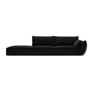 Čierna zamatová pohovka pravý roh 264 cm Vanda – Mazzini Sofas