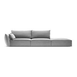 Svetlosivá zamatová pohovka ľavý roh 264 cm Vanda – Mazzini Sofas