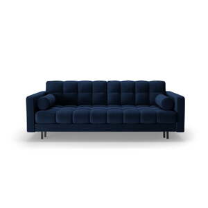 Tmavomodrá zamatová rozkladacia/s úložným priestorom pohovka 222 cm Bali – Cosmopolitan Design