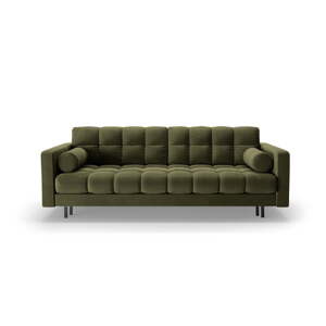 Zelená zamatová rozkladacia/s úložným priestorom pohovka 222 cm Bali – Cosmopolitan Design