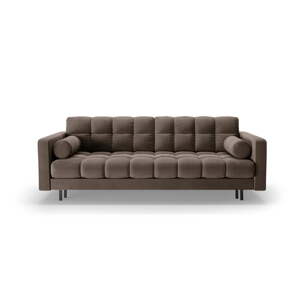 Hnedá zamatová rozkladacia/s úložným priestorom pohovka 222 cm Bali – Cosmopolitan Design