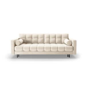 Krémovobiela zamatová rozkladacia/s úložným priestorom pohovka 222 cm Bali – Cosmopolitan Design