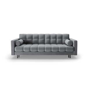Svetlosivá zamatová rozkladacia/s úložným priestorom pohovka 222 cm Bali – Cosmopolitan Design