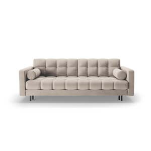 Béžová zamatová rozkladacia/s úložným priestorom pohovka 222 cm Bali – Cosmopolitan Design