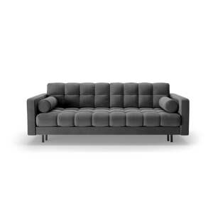 Tmavosivá zamatová rozkladacia/s úložným priestorom pohovka 222 cm Bali – Cosmopolitan Design