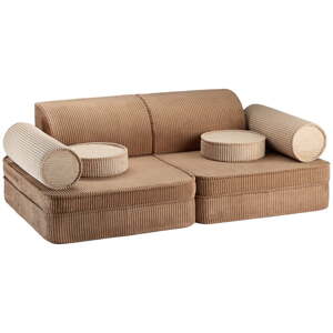 Hnedá menčestrová detská pohovka 132 cm Settee – Wigiwama