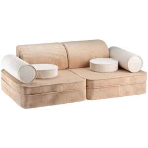Svetlohnedá menčestrová detská pohovka 132 cm Settee – Wigiwama