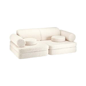 Krémovobiela detská pohovka z textílie buklé 132 cm Settee – Wigiwama