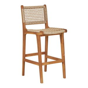 Barová stolička z teakového dreva v prírodnej farbe (výška sedadla 60 cm) Derby – House Nordic